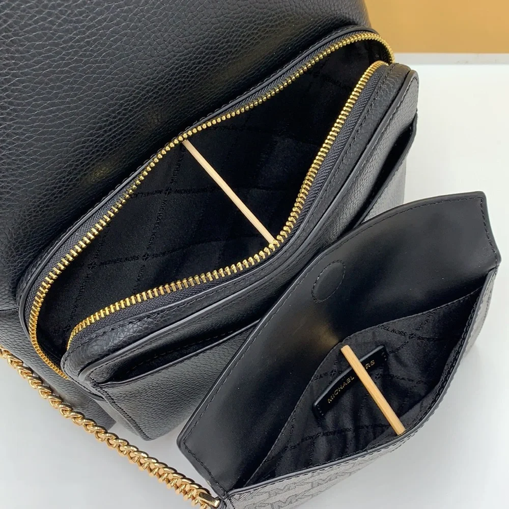 MICHAEL KORS BLACK COLOR Maisie Medium Pebbled Leather 2-in-1 Backpack
